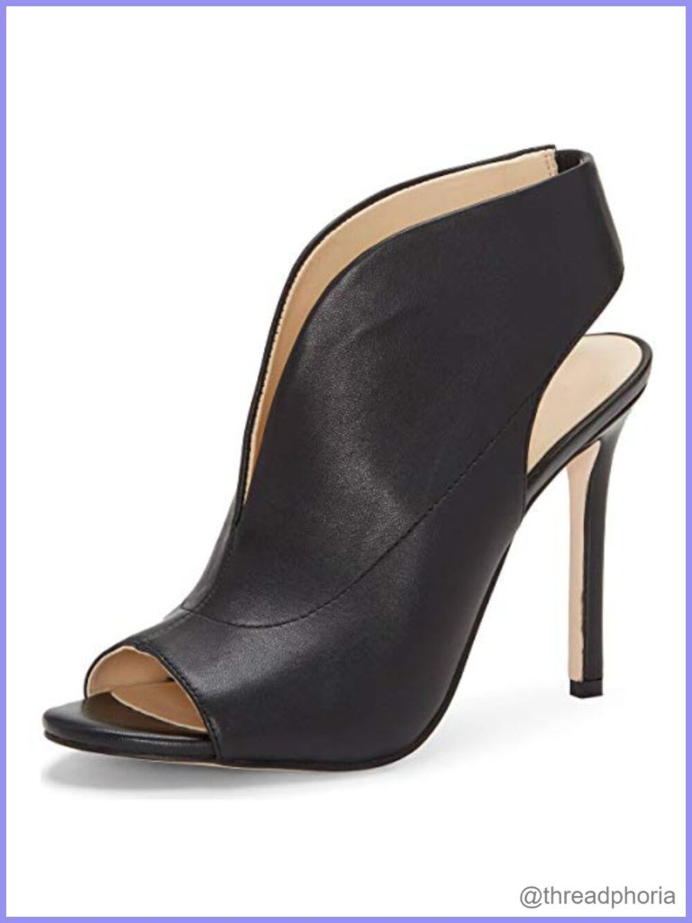 YDN Slingback Peep Toe Stiletto High Heel Sandals Faux Leather